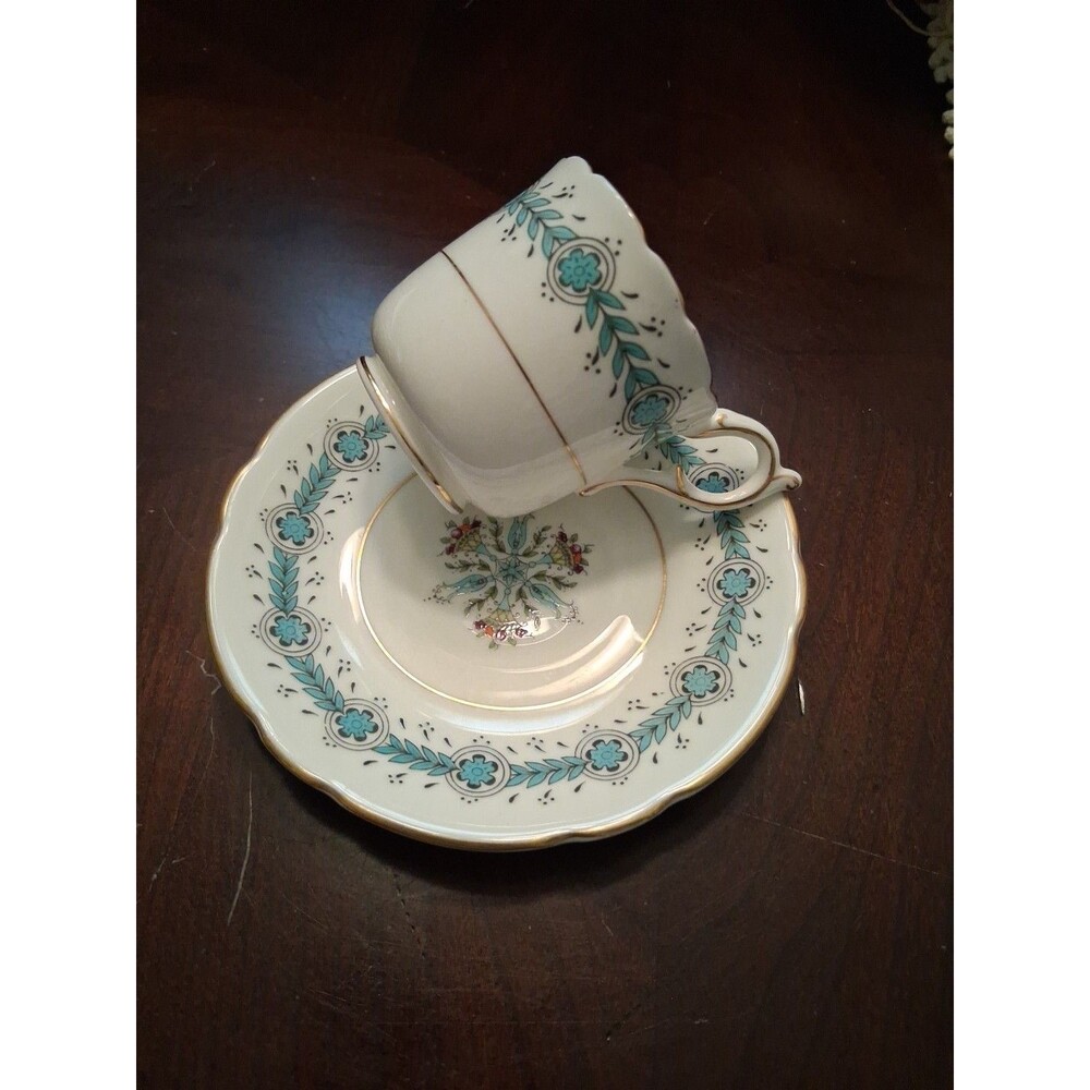 Cup & Saucer Espresso Coalport Geneva Vintage (1940s) Bone China Made in England